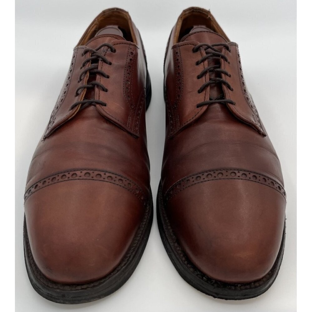 Allen Edmonds Benton Brown Leather Oxfords Dress Shoes Cap Toe Mens Size 10D